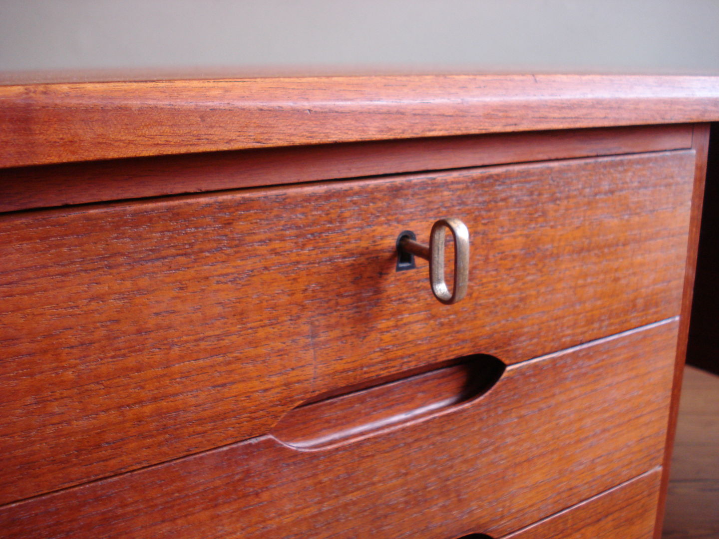 Vintage teak office desk from Wilhelm Renz