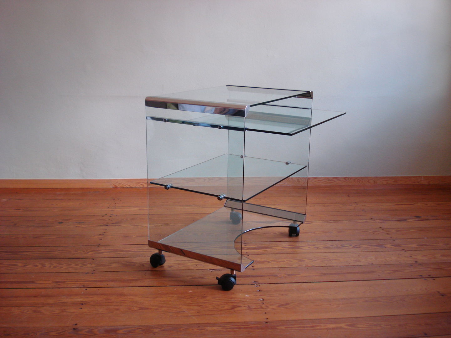 Glass Bar Cart or Serving Table by Gallotti & Radice